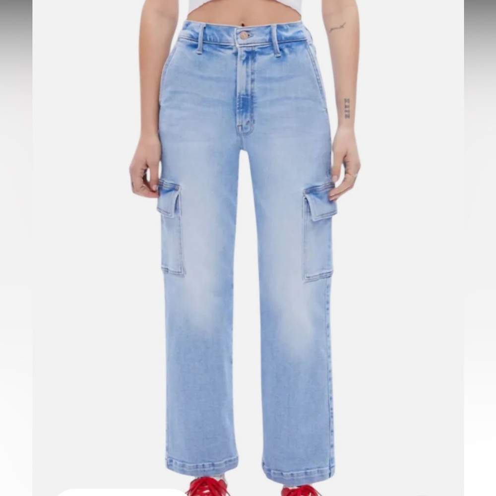 Straight Up Rambler Cargo Ankle Jeans In Bad Romance